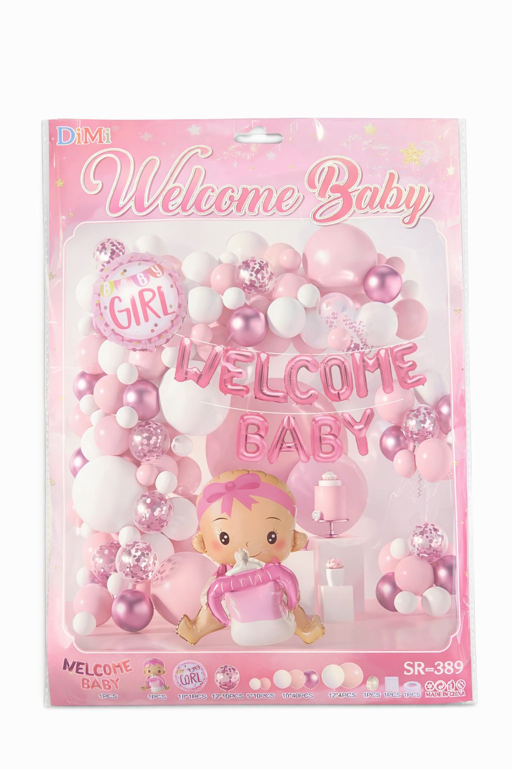 Welcome Baby Girl Decoration Kit