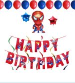 spiderman birthday banner & foil decore