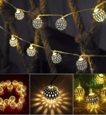 golden metallic balls fairy light